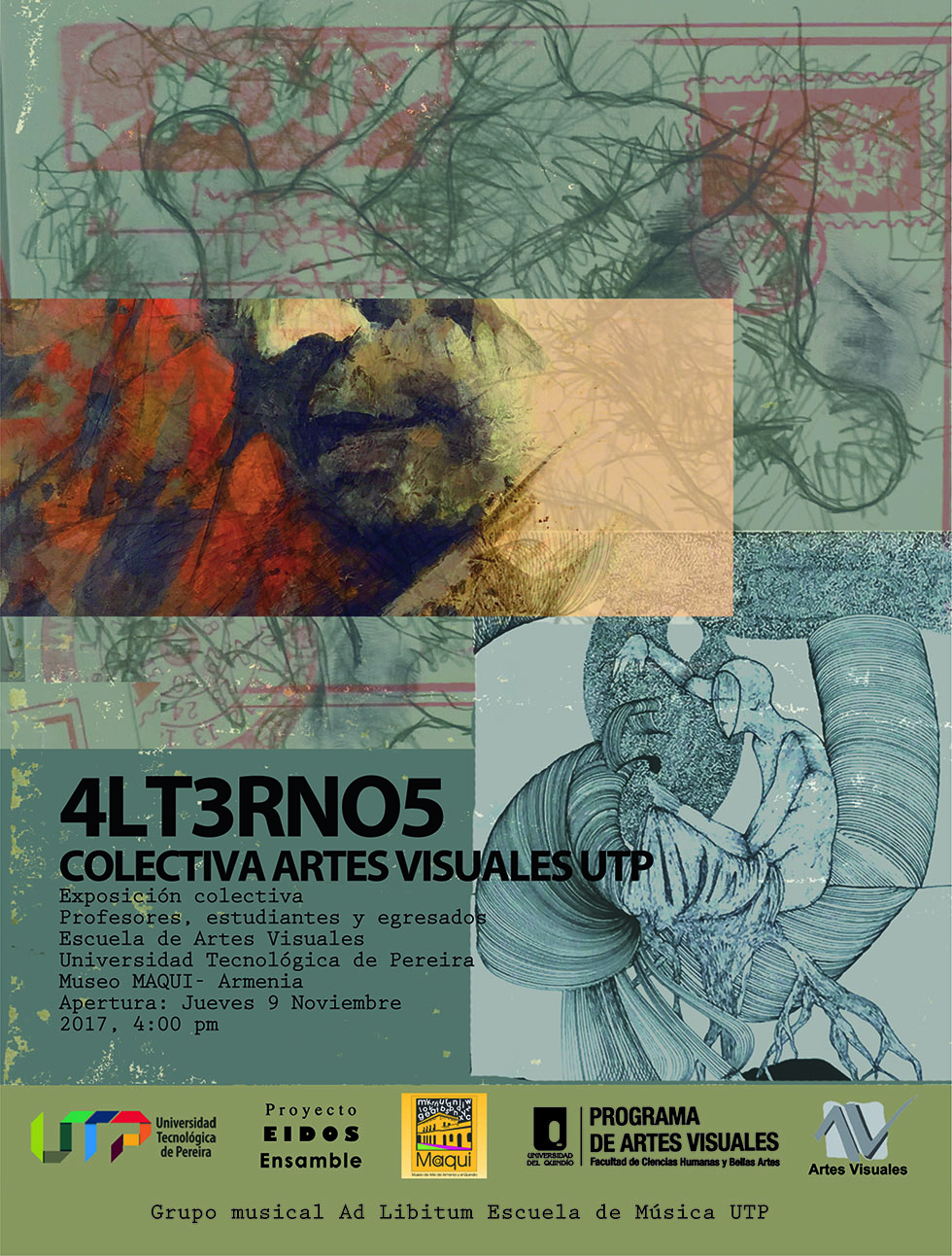 invitación a Exposición colectiva de artesvisuales